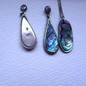 Abalone Sterling Silver Earrings and Pendant